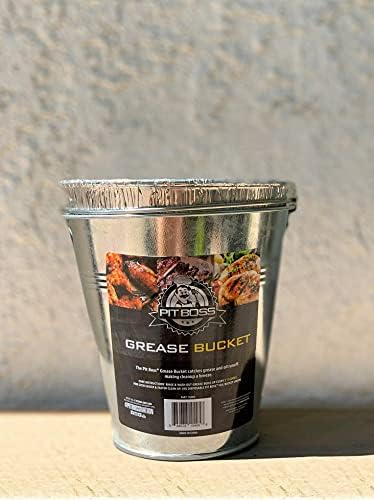 (15 Pack) Grease Bucket Liner Compatible with Pit Boss Grills 67292 Foil, Oklahoma Joe's 9518545P06, Rec Tec Large Bucket & Other Grill Bucket Accessories l 6.3” x 6.0” l Disposable Aluminum