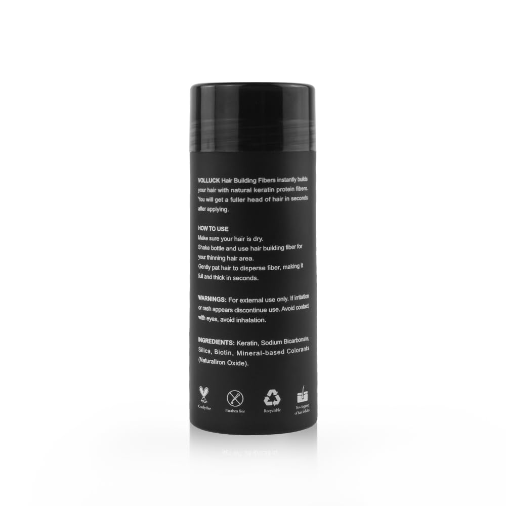 VOLLUCK Hair Fibers for Thinning Hair, Instant Coverage Hair Building Fibers for Women and men, Natural Hair Powder for Conceal Hair Loss 28 g (Medium Blonde)