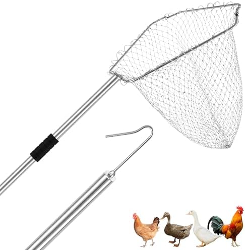 Erweicet Chicken Catcher, Chicken Leg Hook Coop Accessories 33" to 75" Inch Chicken Catcher Net for Catching Chickens Ducks Goose Birds