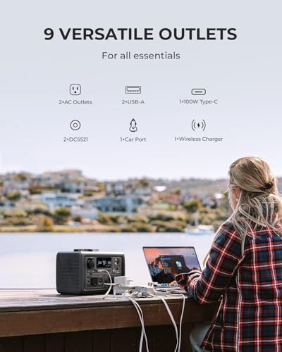 BLUETTI Solar Generator EB3A with 100W Solar Panel Included (Ships Separately), 268Wh Portable Power Station w/ 2 600W (1200W Surge) AC Outlets, LFP Backup for Outdoor Camping, Trip, Power Outage