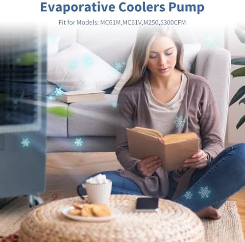 6060050 Evaporative Coolers Pump Ultra Quiet with Dry Burning Protection,Pump Fit for Models: MC61M,MC61V,M250, 5300 CFM