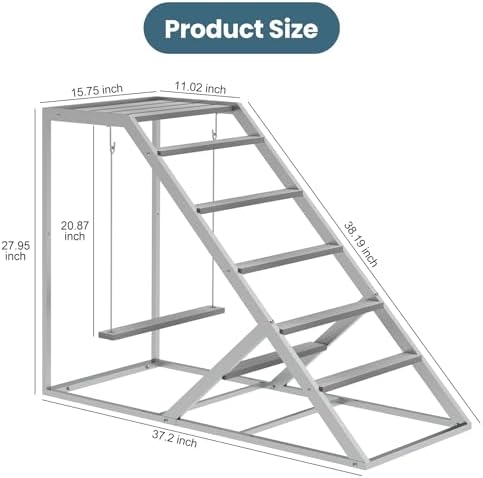 Chicken Coop, Chicken Perches with Swing, Chicken Roosting Bars, Chicken Activity Play Toys, Wooden Chicken Ladder for Pet's Healthy & Happy, Suitable for Backyard Farm