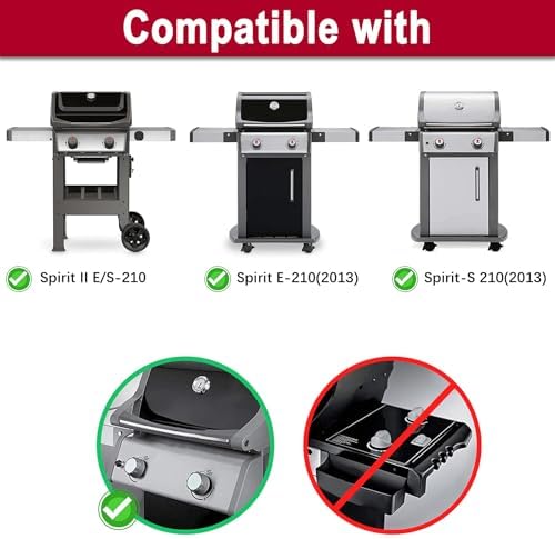 X Home 7637 Grill Grates Replacement for Weber Spirit E/S210 (2013), Spirit II E/S-210 (Front-mounted Control) Gas Grill Replacement Parts, 17.5 x 10.2 Inch, 2-Pack