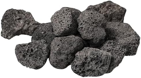 10lb 1.2-2 inch Black Lava Rocks for Indoor Fireplaces, Outdoor Gas Fire Tables, Fire Pits, Garden Landscaping Decoration