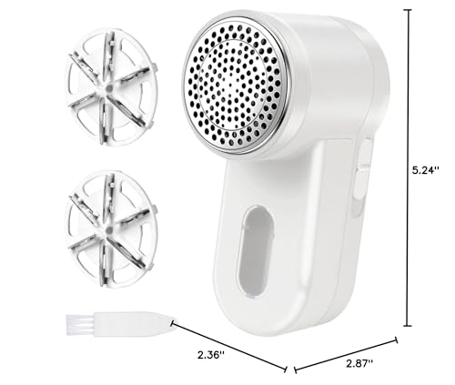 Z-TIISON Electric Lint Remover, Portable Fabric Shaver Defuzzer with 6-Leaf Blades, Dual Protection, Removable Bin, Quickly Remove Fuzz, Lint Balls, Pills, Bobbles from Clothes, Couch&Carpet