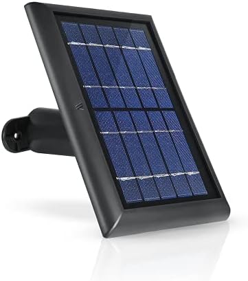 Wasserstein Solar Panel Compatible with Ring Spotlight Cam Plus/Pro/Battery, and Ring Stick Up Cam Battery - Includes Barrel Plug with USB C Adapter - 2W 5V Charging (1 Pack, Black)