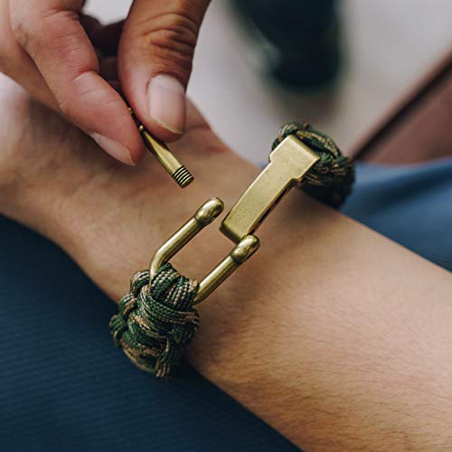 Hero Company Camo Paracord Bracelet - Tactical Survival Bracelet for Men with Bronze USA Flag - Helps Pair Military Veterans with a Companion Dog