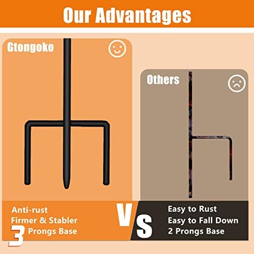 Gtongoko 32 Inch Shepherds Hooks for Outdoor 4 Pack Garden Hooks for Hanging Plants, Lanterns, Bird Feeders, Solar Lights, Mason Jars, Weddings Decor, Adjustable, Matte Black