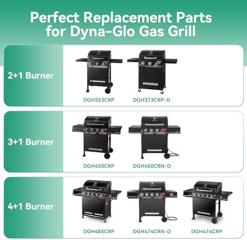 Grill Replacement Parts for Dyna-Glo 5 Burner DGH474CRP, DGH485CRP, 4 Burner DGH450CRP, Repair Kit for Dyna-Glo 3 Burner DGH373CR Grill, 70-02-411 Grill Heat Plates Tent, 70-02-413