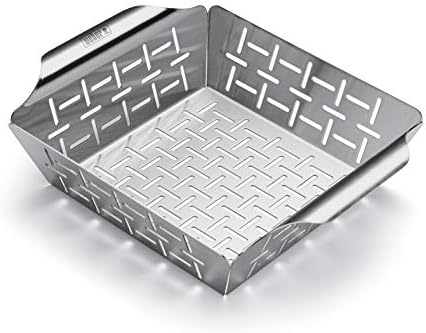 Weber Stainless Steel Round Vegetable Basket, Silver