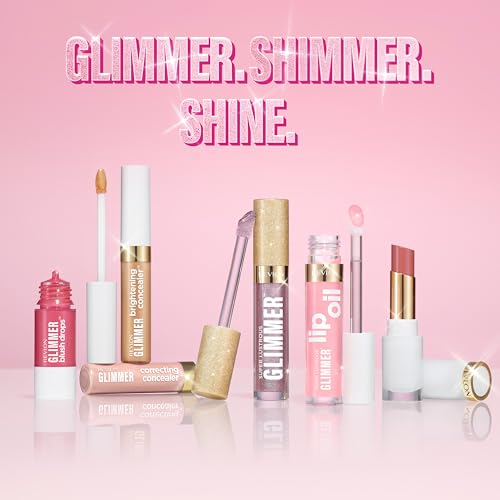Revlon Super Lustrous Glimmer Lip Oil, Moisturizing & Tinted, Shiny Finish, Made with Plant-Based Squalane, 004 Gone Rose, 0.13 fl oz