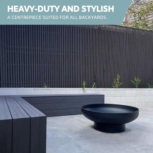 32 Inch Round Fire Pit Table with Fire Pit Grill, Extra Thick, Heavy Duty Fire Bowl, Deep Outdoor Firepit, Wood Burning Firepits for Outside Patio, Backyard Fire Pits, Large BBQ Pit