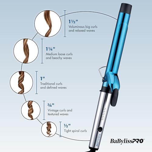 BaBylissPRO Nano Titanium Professional 1.5" Curling Iron with Extended Barrel Perfect for Longer Hair