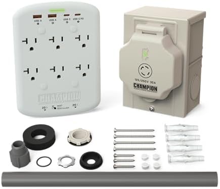 Champion Power Equipment 30-Amp Through Wall Generator Kit with Weather-Resistant Power Inlet Box