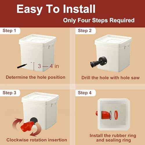 Automatic Chicken Feeder and Waterer Set, 8 Pack Chicken Waterer Cups and 4 Pack Chicken Feeders, DIY Large Chicken Water Feeder, Suitable for Various Poultry, with Mounting Hole Opener