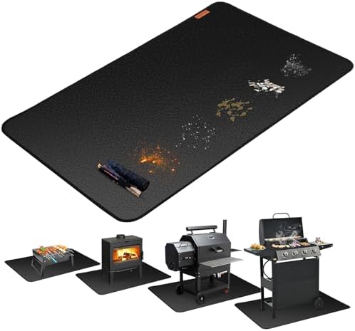 48 x 30 inch Under Grill Mats for Outdoor, Fireproof BBQ pad Beneath Grill, Grill Pads for Outdoor Grill