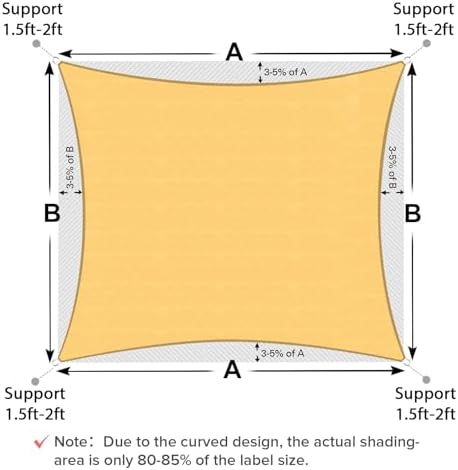 Artpuch Sun Shade Sail, 12'x16' Sand Rectangle, Curved Edged Commercial Grade 185GSM Permeable Outdoor Shade Cloth for Deck, Backyard, Patio (Custom Sizes Made)
