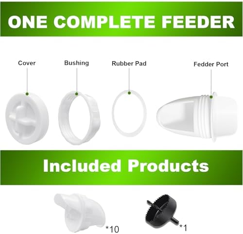 10 PCS Chicken Feeder Port DIY Automatic Chicken Feeder, Poultry Feeder, No Waste, Rat-Proof, Waterproof