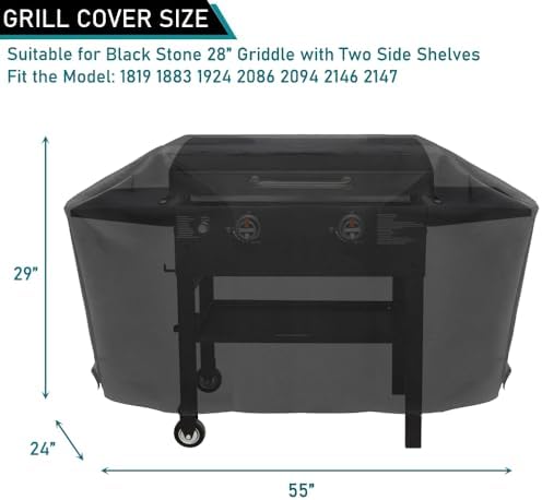 ZJYWSCH Griddle Cover for Blackstone 28" Griddle w/Hood Dual Shelf Flat Top Grill, fit Griddle Model 1883 1924 2094 2147 2207 2270 2287 2311 2325 2351 2355 2357 2367