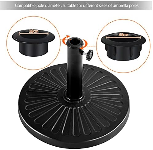 Yaheetech 17.5'' Antiqued Patio Umbrella Base 22-lbs Outdoor Heavy Duty Round All-Weather Umbrella Base Stands for Patio, Outdoor, Black