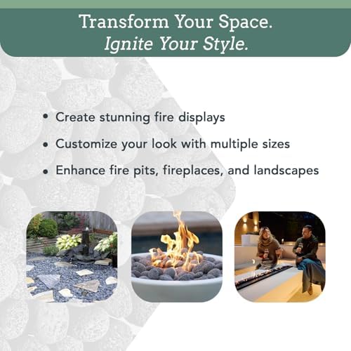 Black Lava Rocks for Fire Pit - 2 to 3 Inch 20 lbs - Gas Fireplace Stones - Volcanic Rock for Propane Fire Pit - Decorative Stone for Outdoor & Indoor Gas Fireplace