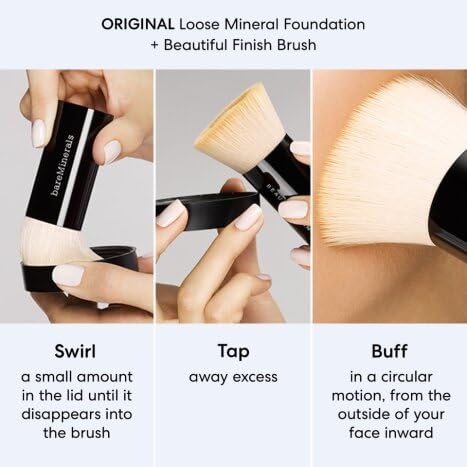 bareMinerals Original Loose Powder Foundation SPF 15, Lightweight Mineral Loose Powder Foundation Makeup, Buildable Coverage, Talc Free, Vegan (Fair 01)