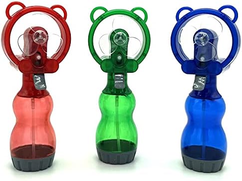 Water Misting Fan Portable Handheld Outdoor Carabiner Mini Fans Hand Atomizer for Summer Beach, Travel, Camping, BBQ and More Outdoor Activities (3 Piece Set)
