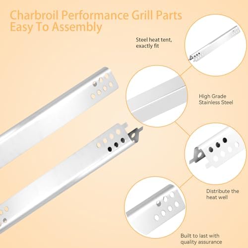 Grill Repair Parts for Charbroil Performance 2 Burner 463625217 463625219 463673519 463673517 463275517 Grill, G470-5200-W1 Heat Plates G470-0004-W1 Burner for char-broil 463625217 Replacement Parts