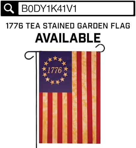 G128 Betsy Ross 1776 Tea-Stained Flag | 3x5 Ft | ToughWeave Pro Series Embroidered 420D Polyester | 1776 Historical American Flag with Brass Grommets