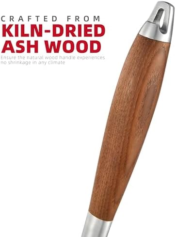 Heavy-Duty Heat-Treated Ash Wood BBQ Grilling Tools Set | Extra-Thick Stainless Steel Spatula, Fork & Tongs | Essential Barbecue Accessories, for Grill Enthusiasts