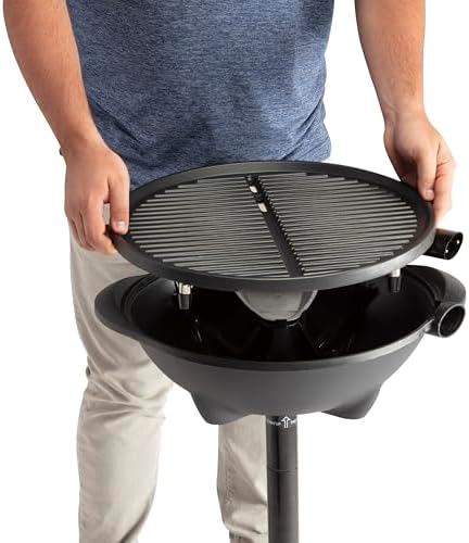 Cuisinart Indoor/Outdoor Electric Grill, 2-in-1 Portable BBQ with Nonstick Cooking Surface, Electric Grill Outdoor with Adjustable Heat, Stand/Tabletop Options for Cookouts, Barbecues, Small Spaces