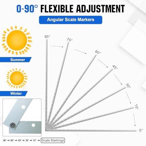 ECO-Worthy 2 Sets 45inch Adjustable Solar Panel Tilt Mount Brackets with Foldable Tilt Legs, Ieal for 2-4pcs 100 200 300 400 Watt Solar Panel for Roof, RV, Boat, and Off-Grid