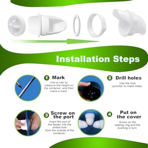 10 PCS Chicken Feeder Port DIY Automatic Chicken Feeder, Poultry Feeder, No Waste, Rat-Proof, Waterproof