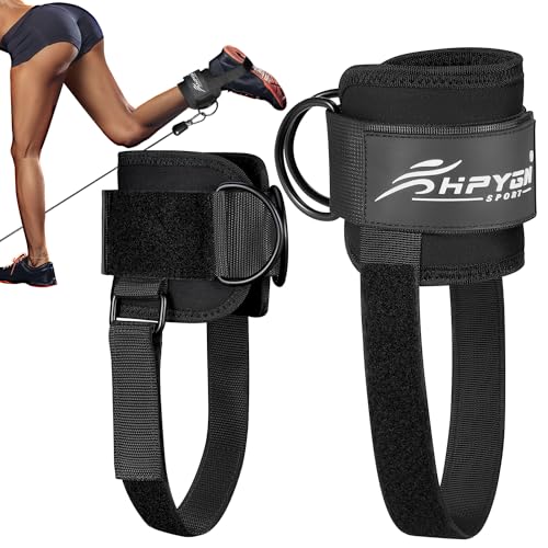 Ankle Cuffs for Cable Machine, Gym Kickback Strap for Glute Leg Workouts, Booty Hip Abductors Exercise, Adjustable Padded Ankle Straps for Cable Machine, Home Gym Attachment for Women & Men
