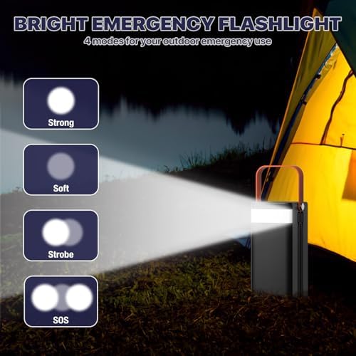 Portable Power Bank Station 99Wh Outdoor Generator with Flashlight LCD Display Backup Phone Battery Pack Portable PD Fast Charger for Laptop Cellphone Travel Camping Home Use