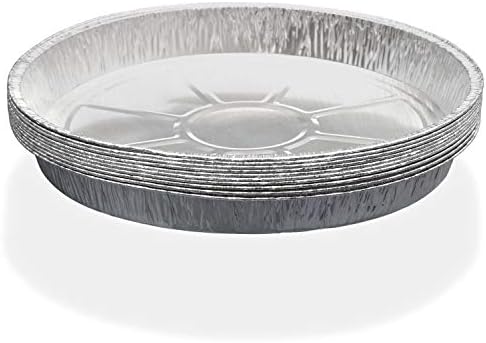 Disposable Drip Pans - 10 Pack -13 Inch by 1 Inch Large Round Drip Pans - Perfect for Large Big Green Egg, Kamado Joe Classic Joe, Acorn & Weber Grills & Smokers
