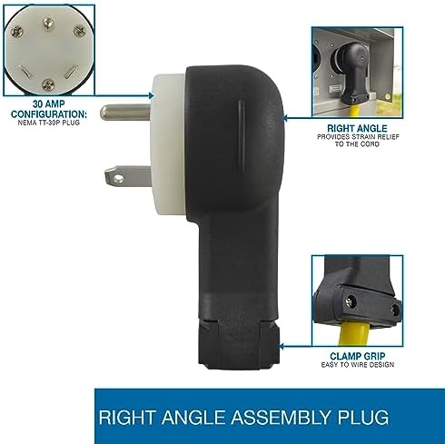 Conntek ASTT-30P RV Male Replacement Plug, 30-Amp