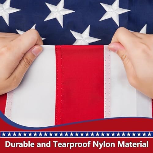 American Flag 2.5x4 FT Pole Sleeve, American Flag sleeve style,Long Lasting US Flag, Heavy Duty Durable TearProof American Flag Sleeve, Embroidered Stars, Sewn Stripes,, UV Protection,Flags for Outside (Pole NOT Included)