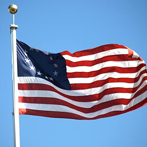 Bradford Betsy Ross Flag 3x5 ft Outdoor Embroidered 13 Star American Flags Heavy Duty, Double Sided Colonial Flag 13 Stars for 4th of July Memorial Day Use Long Lasting