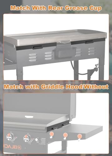 Koutemie Upgraded Wind Guards for 17" Blackstone Griddle, 4 Packs Magnetic Wind Screens for Grill Accessories, Fit with Rear Grease Cup, Hood and Side Shelf, Grilling Gifts, Black