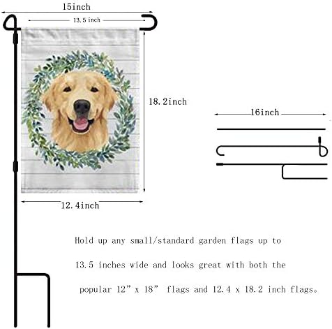 Garden Flag Holder Stand-4 Pack Garden Flag Pole 13.5" Width Premium Lawn Flag Pole Holder with Anti-Wind Clip for Outdoor Garden Lawn