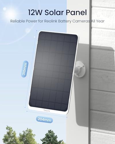 Reolink 12W Solar Panel White, Non-Stop Solar Power Supply for All Wireless Battery Camera Outdoor, Compatible with TrackMix/Argus PT Ultra/Duo 2/Eco Ultra/3 Ultra, Waterproof, Reolink Solar Panel 3