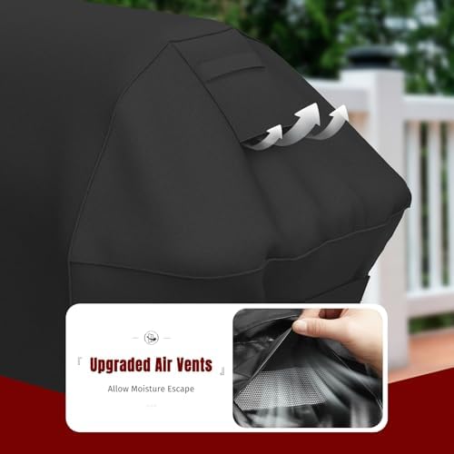 SHINESTAR Grill Cover for Weber Spirit 200/300 Series, Also Fits for Spirit II 300, Double Straps and Built-in Vents, Waterproof, 52-Inch, Black