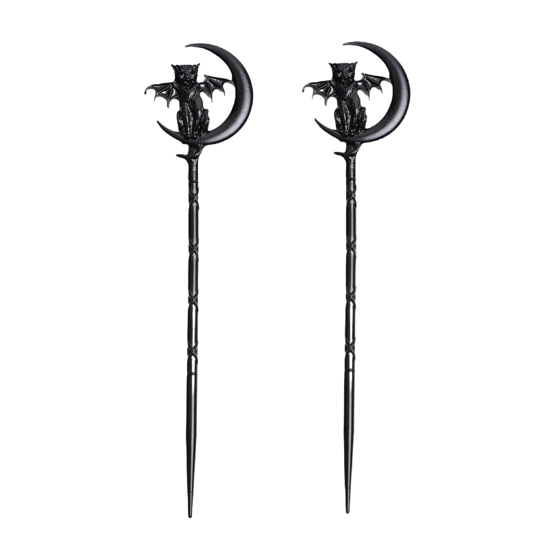 LANGHONG 2PCS Retro Moon Crescent Hairpin For Women Cat and Moon Hair Accessories Hair Styling Pins (ZRTL20)