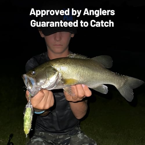 HANDING 3PCS Plopper, Bass Fishing Lure for Freshwater and Saltwater, Floating Topwater Lure, Mustad Hook, Angler's Gift, for Pike Catfish, 1/2oz, 3/4oz and 1oz