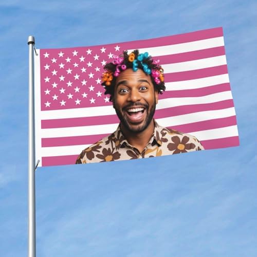 Custom Pink America Flag 3X5 Ft Personalized Flags Design Your Image Funny Tapestry Poster For Decorate Clubs Concerts Bars University Dormitories Living Rooms Bedrooms