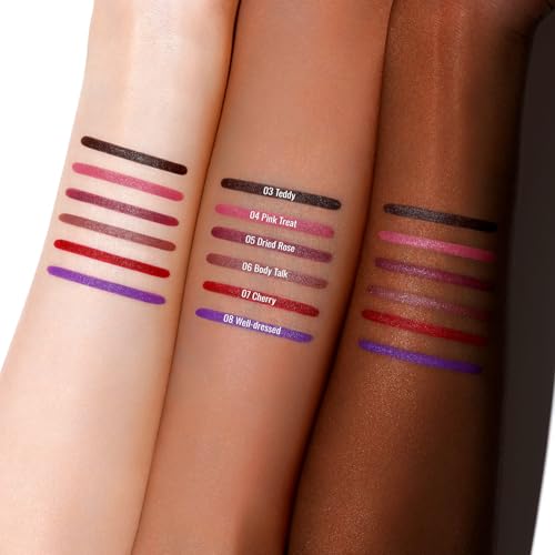 Oulac Red Retractable Lipliner Pencil 2in1 Waterproof Makeup Stick for Lip Liners and Eye Liners, Smooth and Creamy, Long Lasting Matte Finish, Vegan Beauty, 07 Cherry