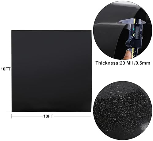 10 x 10 FT Pond Liner, 20 Mil Fish Pond HDPE Liner, Pond Liners for Outdoor Ponds, Koi Ponds, Garden Fountain, Waterfall