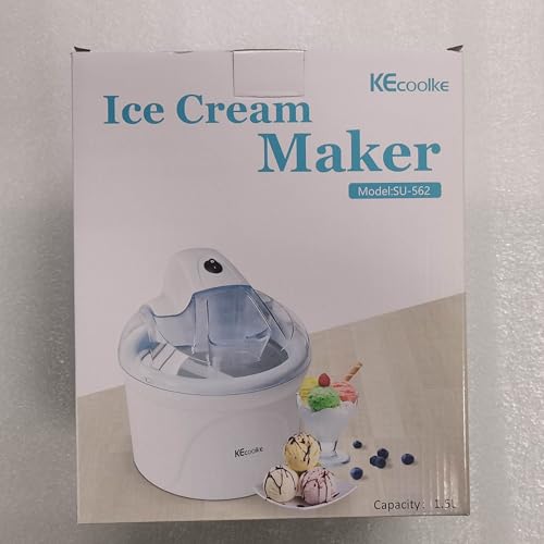 KECOOLKE Ice Cream Maker, Teacher Appreciation Gifts Electric Ice Cream Machine Soft Serve Homemade 1.5 Quart Frozen Yogurt, Sorbet, Gelato