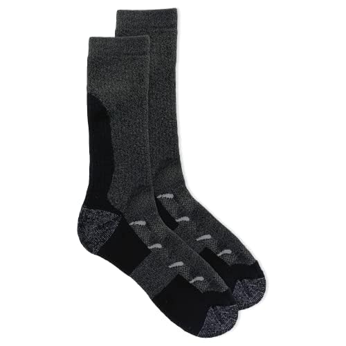 Merrell -men's and -women's Moab Hiking Mid Cushion Socks-1 Pair Pack-Coolmax Moisture Wicking and Arch Support, Charcoal, Medium-Large